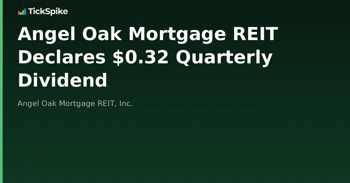 Angel Oak Mortgage REIT Declares $0.32 Quarterly Dividend
