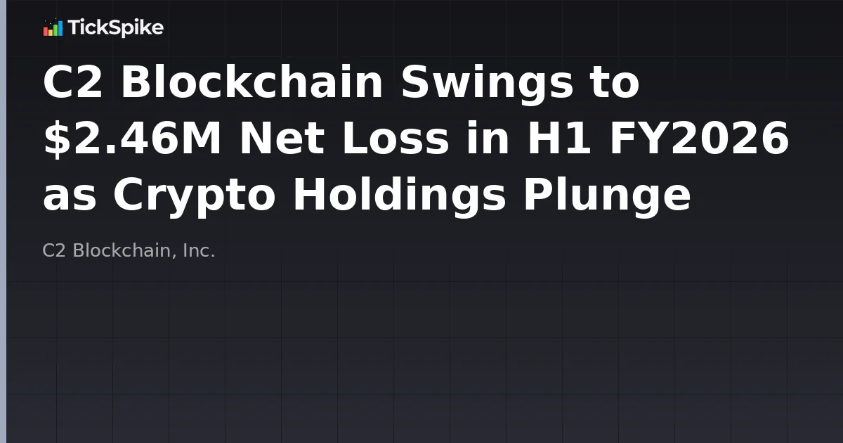 C2 Blockchain Swings to $2.46M Net Loss in H1 FY2026 as Crypto Holdings Plunge