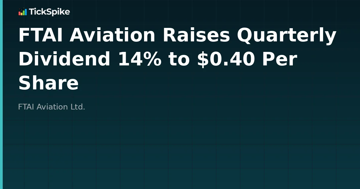 FTAI Aviation Raises Quarterly Dividend 14% to $0.40 Per Share