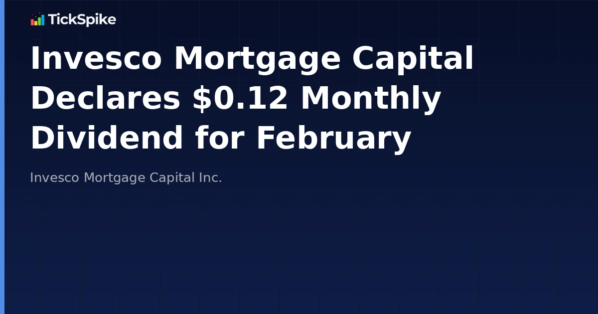 Invesco Mortgage Capital Declares $0.12 Monthly Dividend for February
