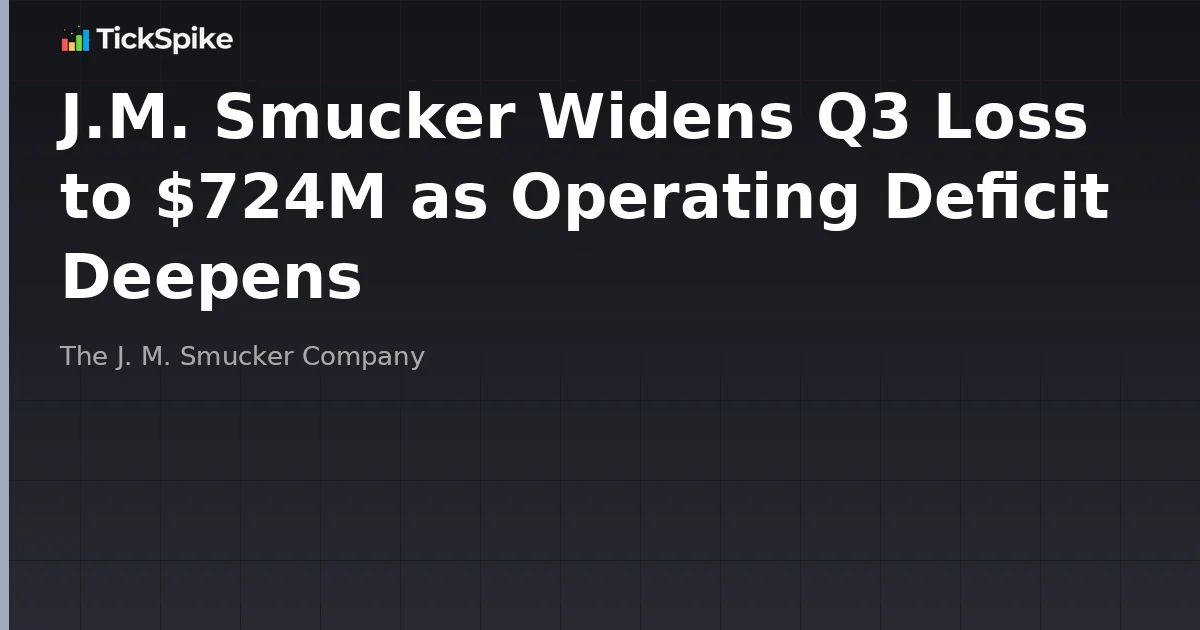 J.M. Smucker Widens Q3 Loss to $724M as Operating Deficit Deepens