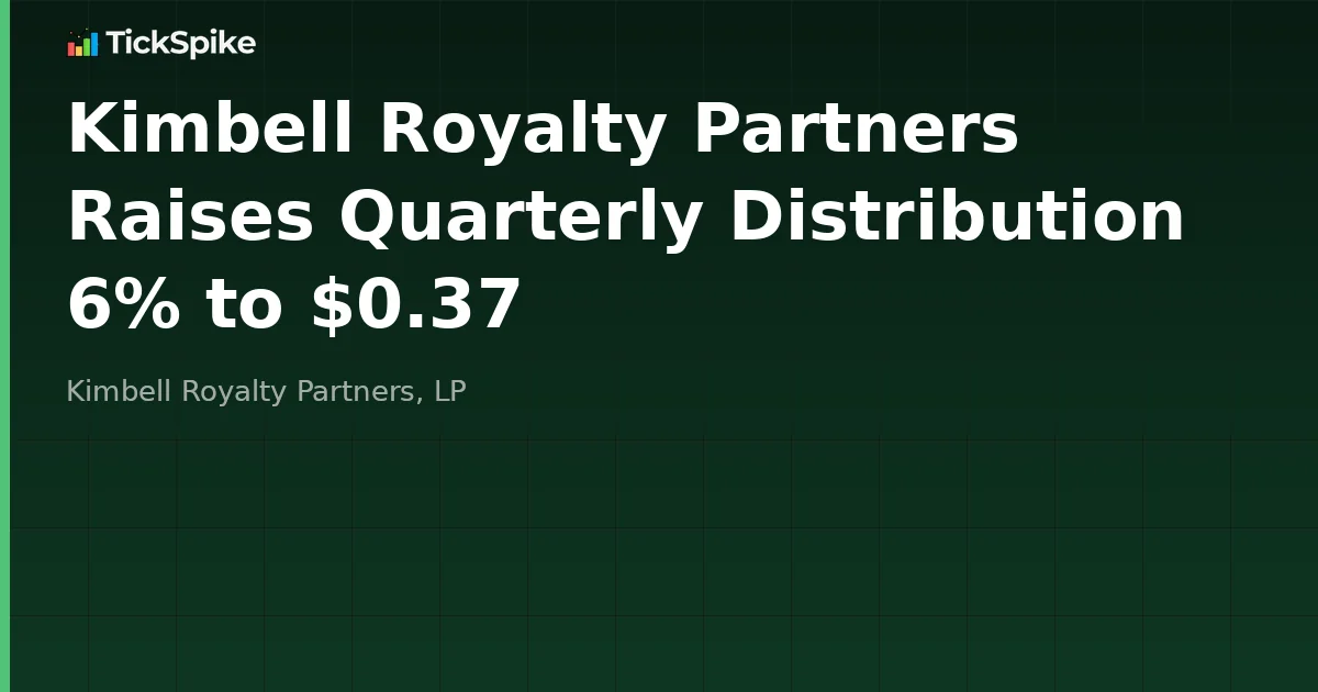 Kimbell Royalty Partners Raises Quarterly Distribution 6% to $0.37
