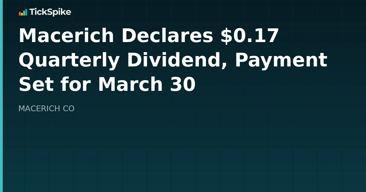 Macerich Declares $0.17 Quarterly Dividend, Payment Set for March 30