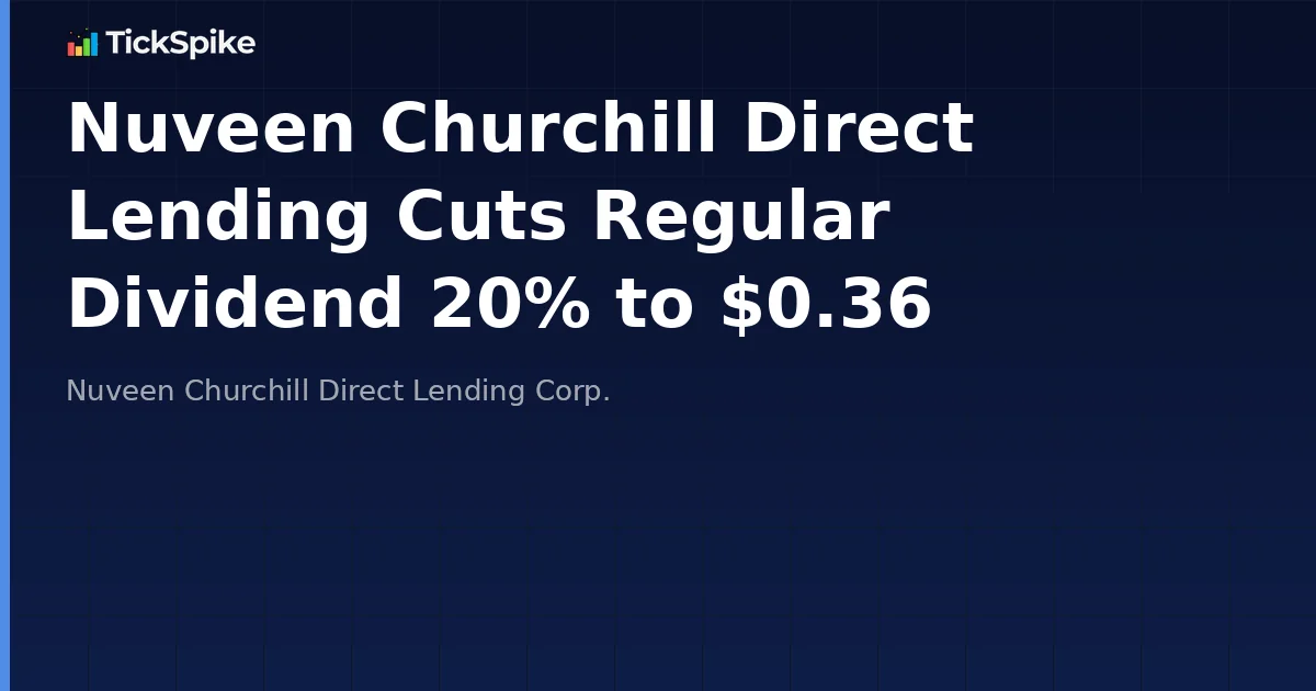 Nuveen Churchill Direct Lending Cuts Regular Dividend 20% to $0.36