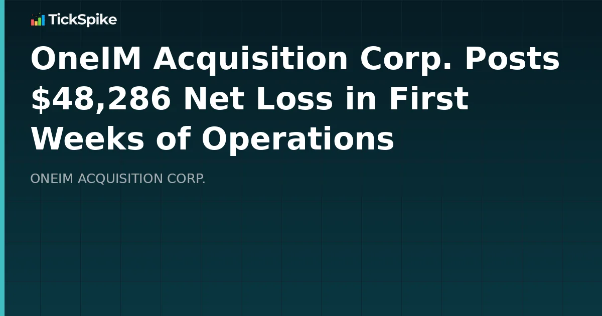 OneIM Acquisition Corp. Posts $48,286 Net Loss in First Weeks of Operations