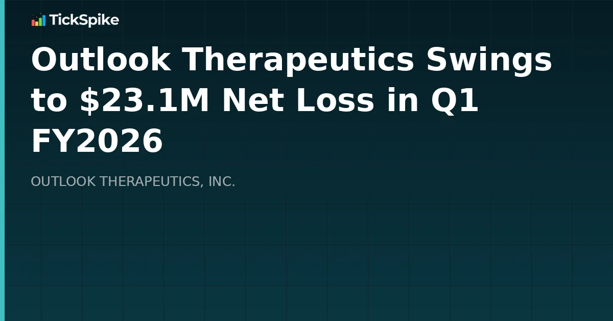 Outlook Therapeutics Swings to $23.1M Net Loss in Q1 FY2026