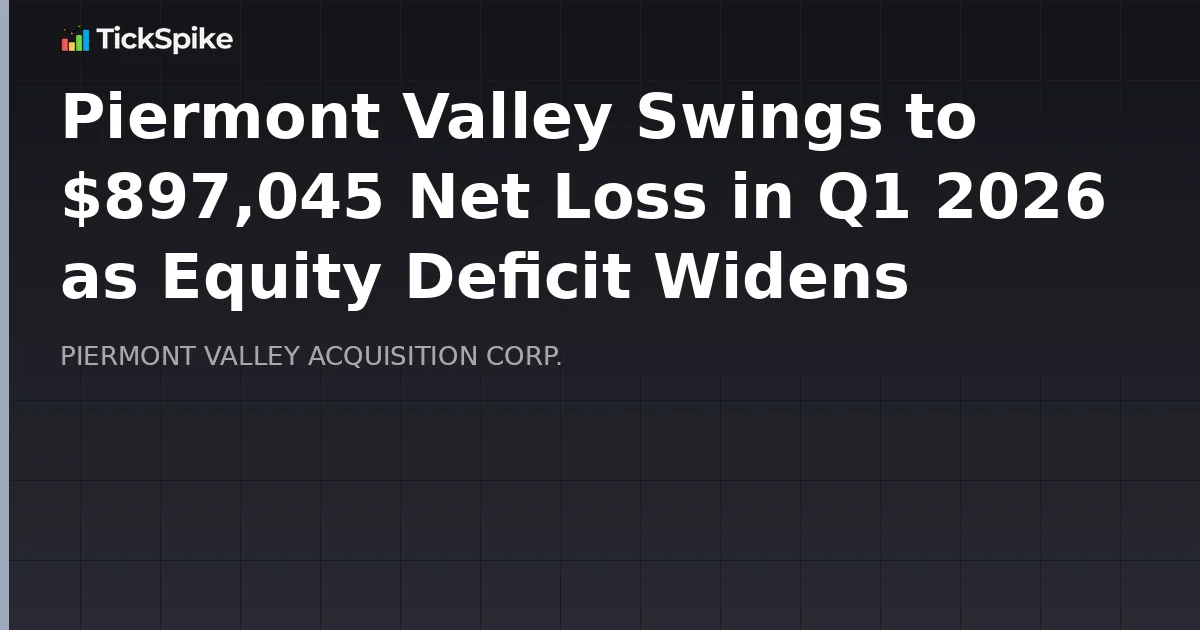 Piermont Valley Swings to $897,045 Net Loss in Q1 2026 as Equity Deficit Widens