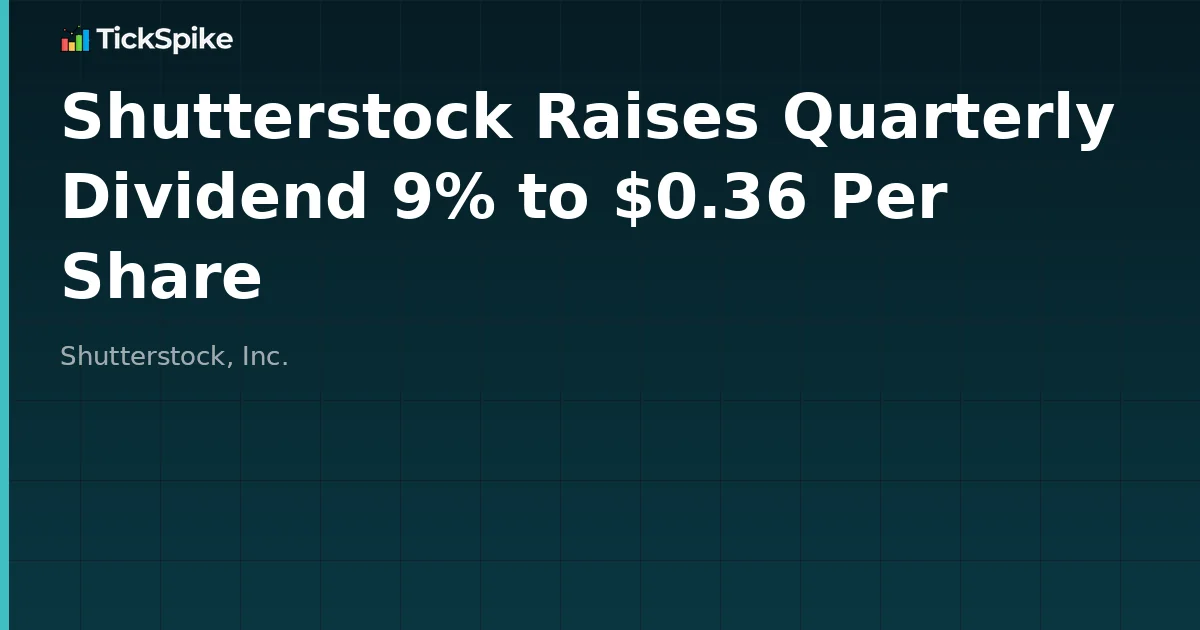 Shutterstock Raises Quarterly Dividend 9% to $0.36 Per Share