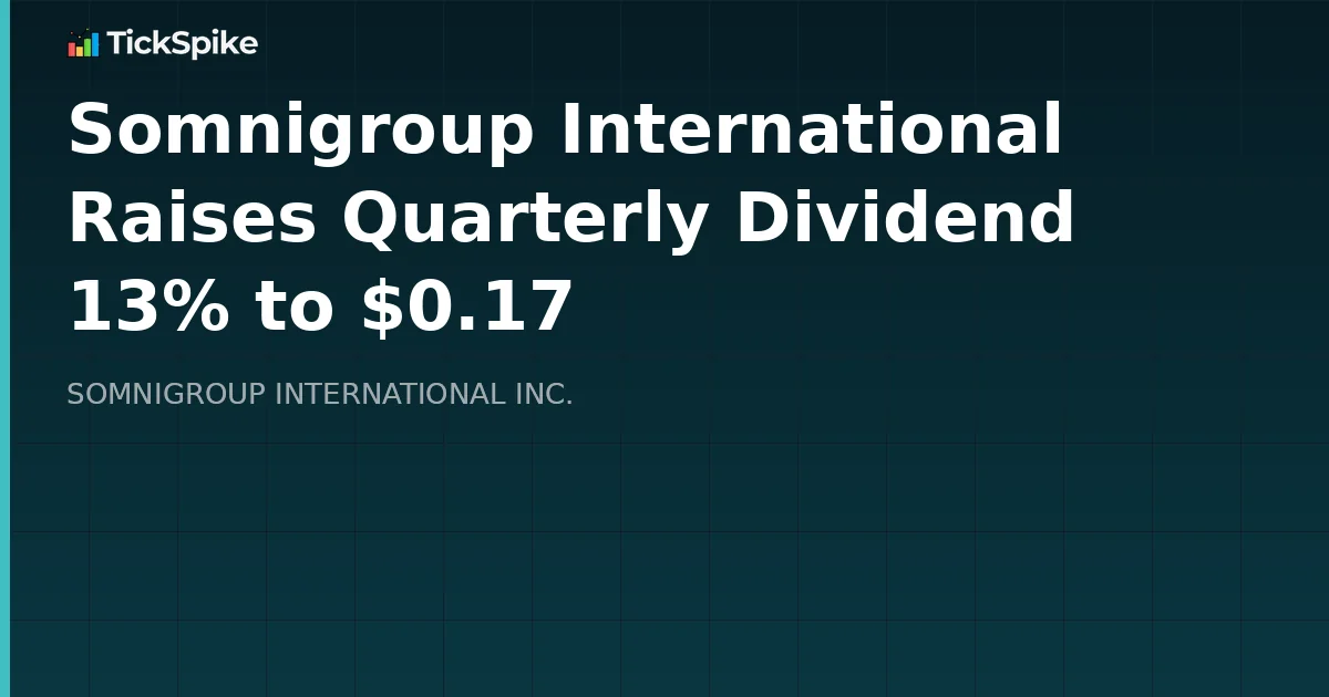 Somnigroup International Raises Quarterly Dividend 13% to $0.17