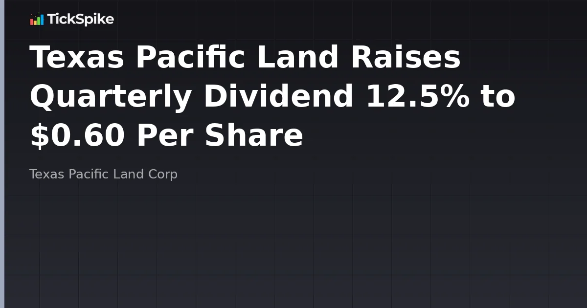 Texas Pacific Land Raises Quarterly Dividend 12.5% to $0.60 Per Share