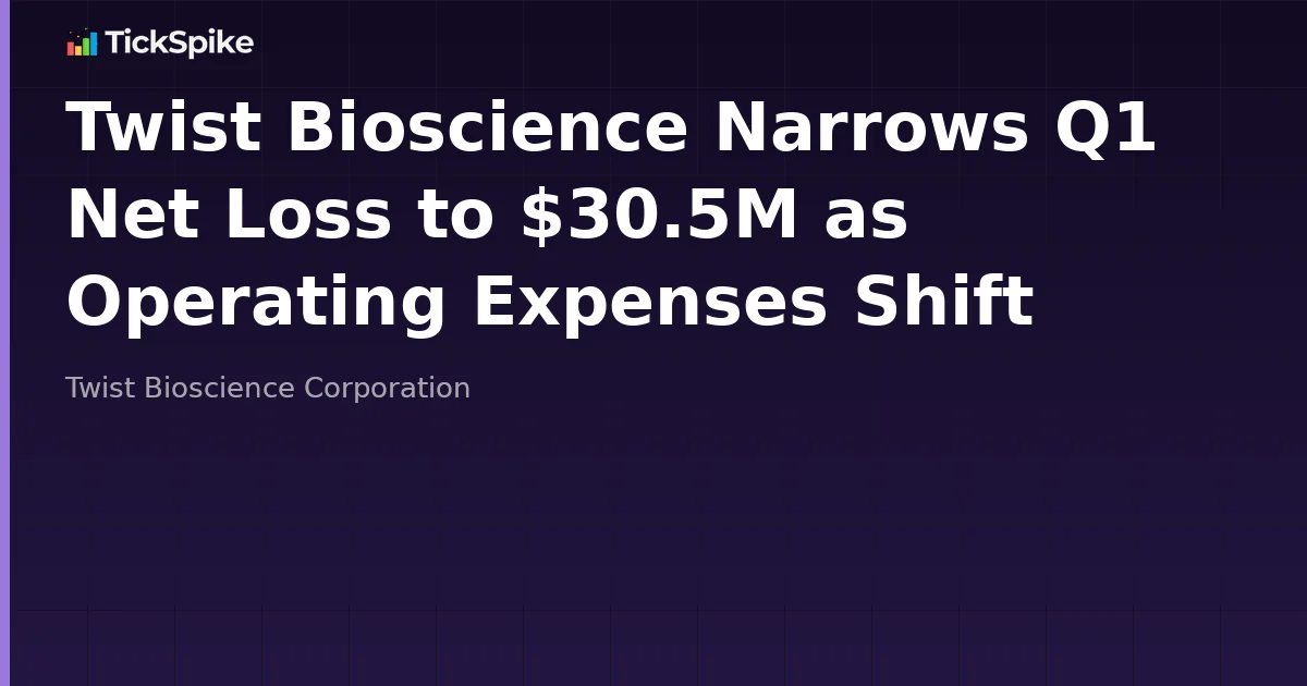 Twist Bioscience Narrows Q1 Net Loss to $30.5M as Operating Expenses Shift