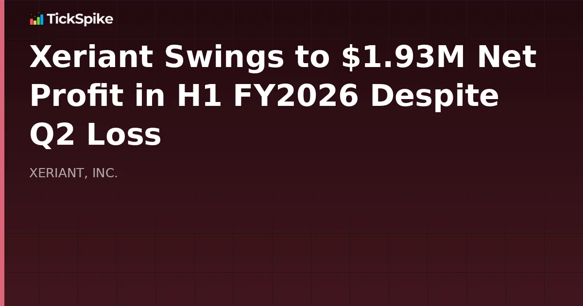 Xeriant Swings to $1.93M Net Profit in H1 FY2026 Despite Q2 Loss