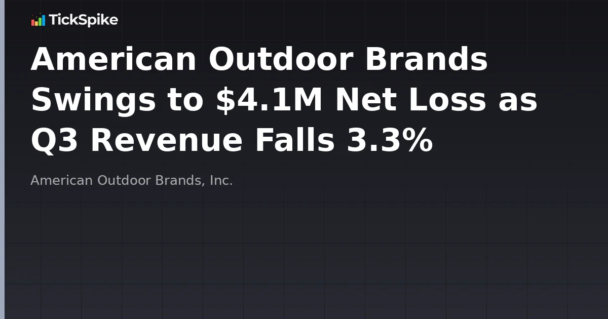 American Outdoor Brands Swings to $4.1M Net Loss as Q3 Revenue Falls 3.3%