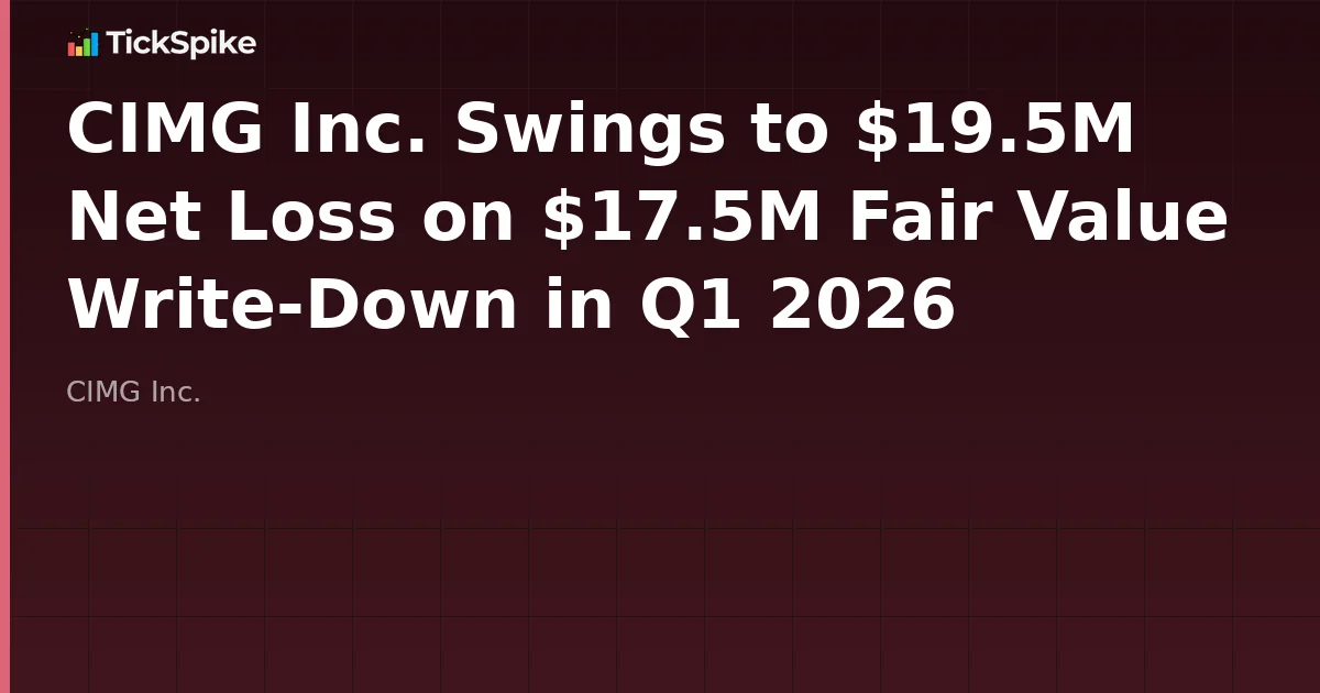 CIMG Inc. Swings to $19.5M Net Loss on $17.5M Fair Value Write-Down in Q1 2026