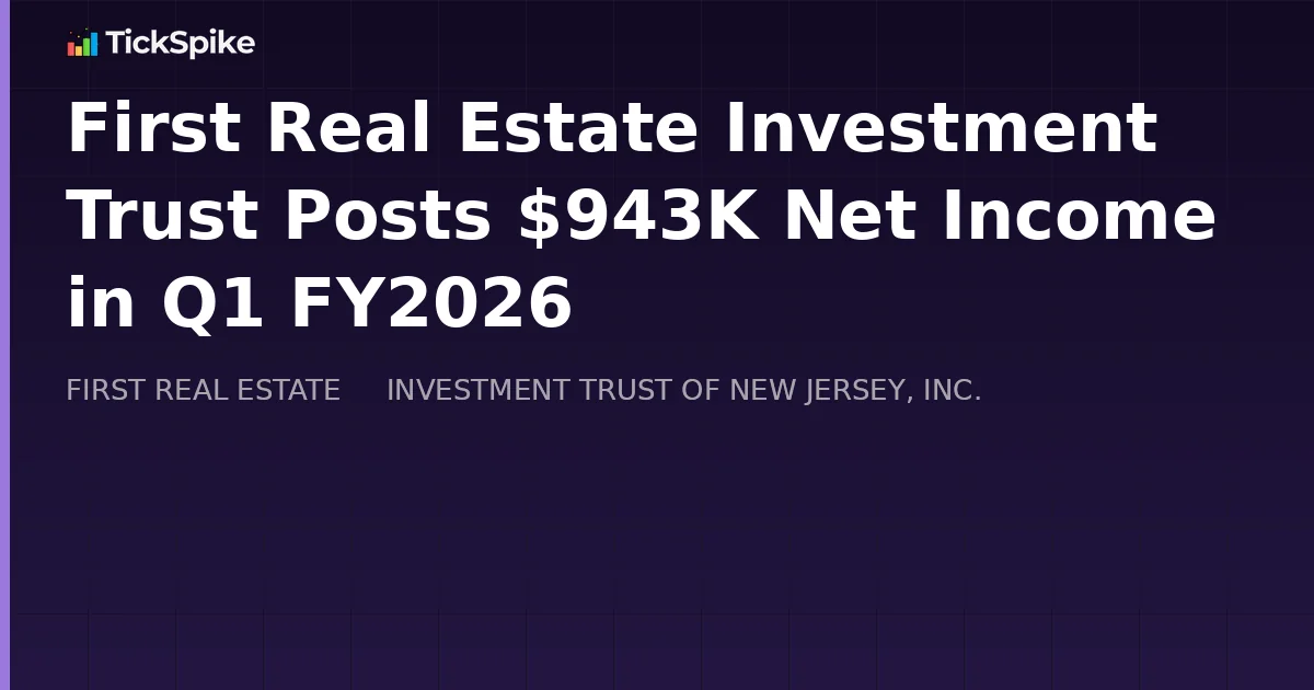 First Real Estate Investment Trust Posts $943K Net Income in Q1 FY2026