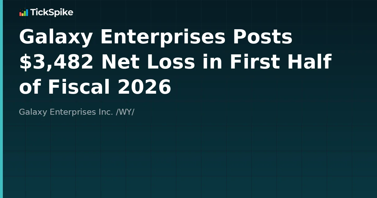 Galaxy Enterprises Posts $3,482 Net Loss in First Half of Fiscal 2026