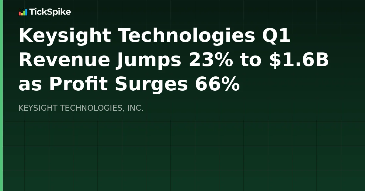 Keysight Technologies Q1 Revenue Jumps 23% to $1.6B as Profit Surges 66%