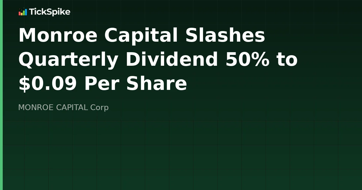 Monroe Capital Slashes Quarterly Dividend 50% to $0.09 Per Share