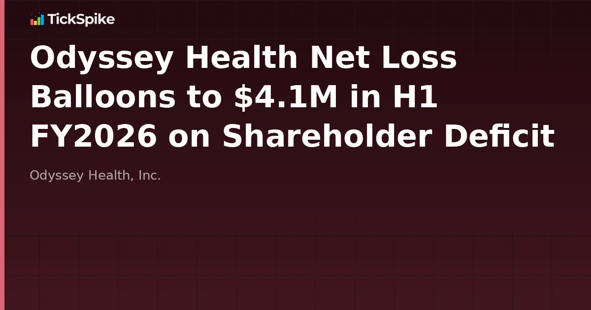 Odyssey Health Net Loss Balloons to $4.1M in H1 FY2026 on Shareholder Deficit