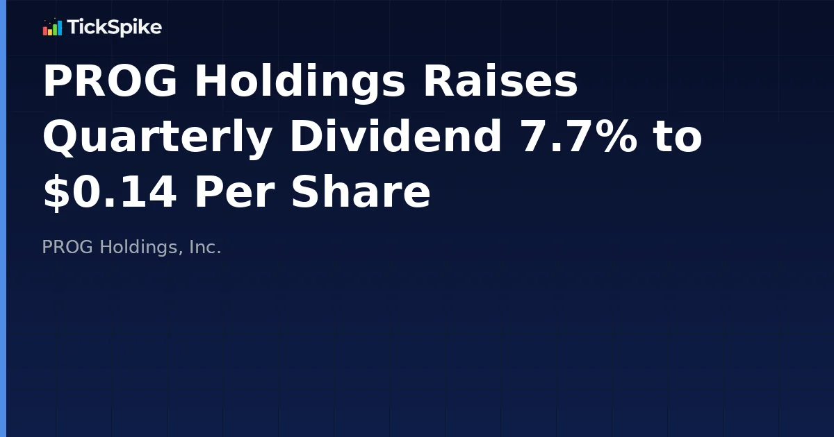 PROG Holdings Raises Quarterly Dividend 7.7% to $0.14 Per Share
