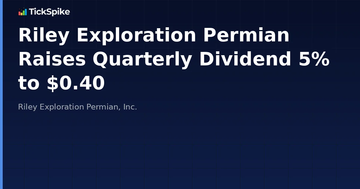 Riley Exploration Permian Raises Quarterly Dividend 5% to $0.40