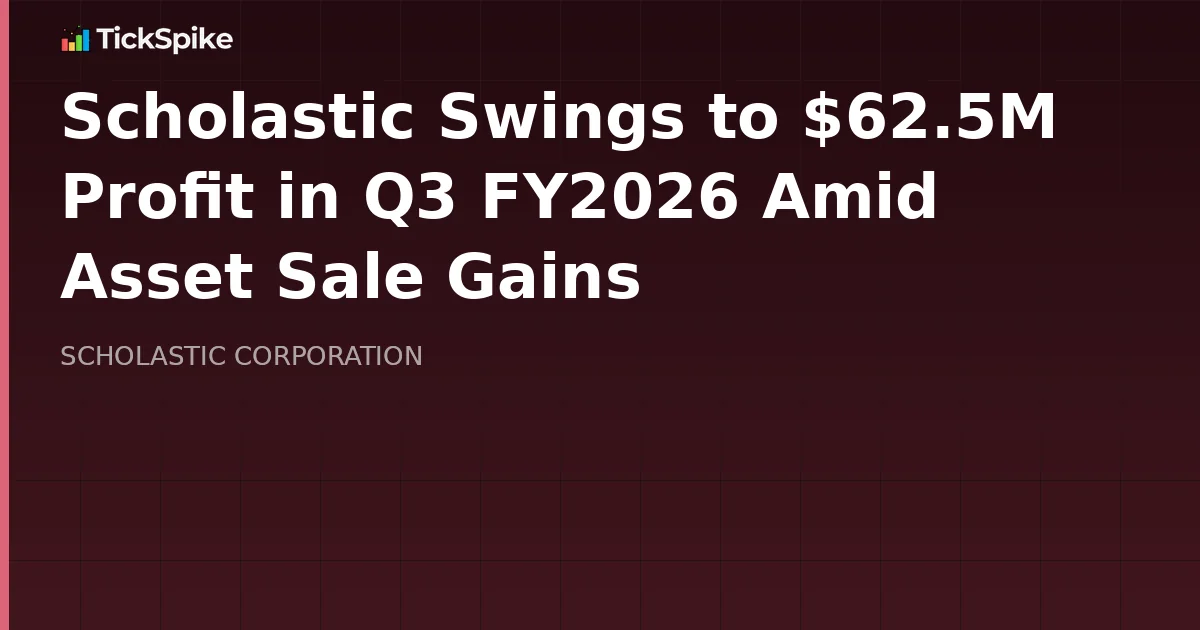 Scholastic Swings to $62.5M Profit in Q3 FY2026 Amid Asset Sale Gains