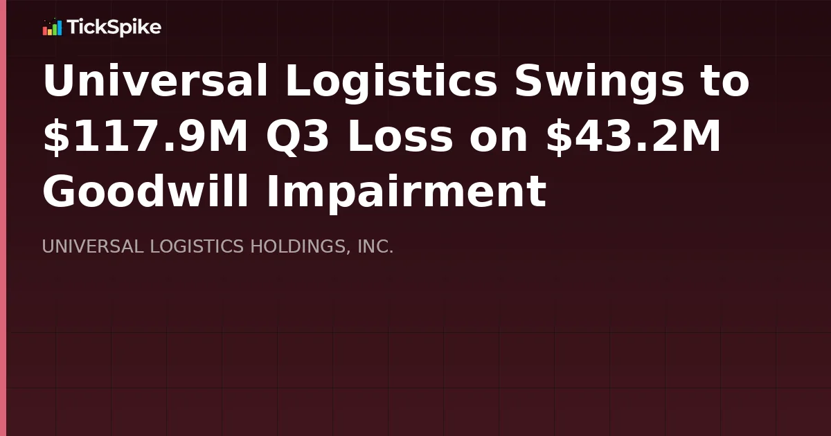 Universal Logistics Swings to $117.9M Q3 Loss on $43.2M Goodwill Impairment