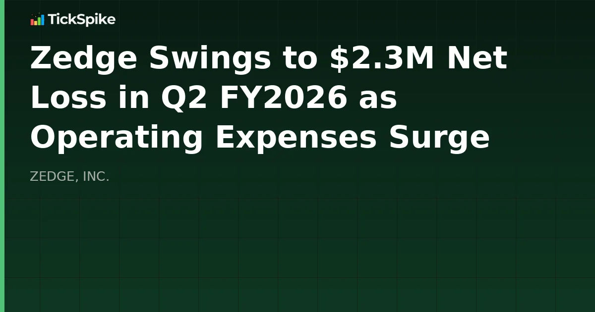 Zedge Swings to $2.3M Net Loss in Q2 FY2026 as Operating Expenses Surge