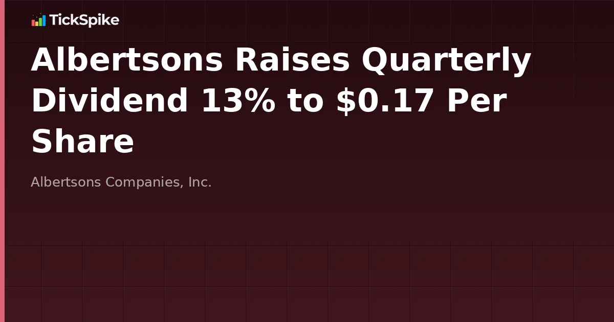 Albertsons Raises Quarterly Dividend 13% to $0.17 Per Share
