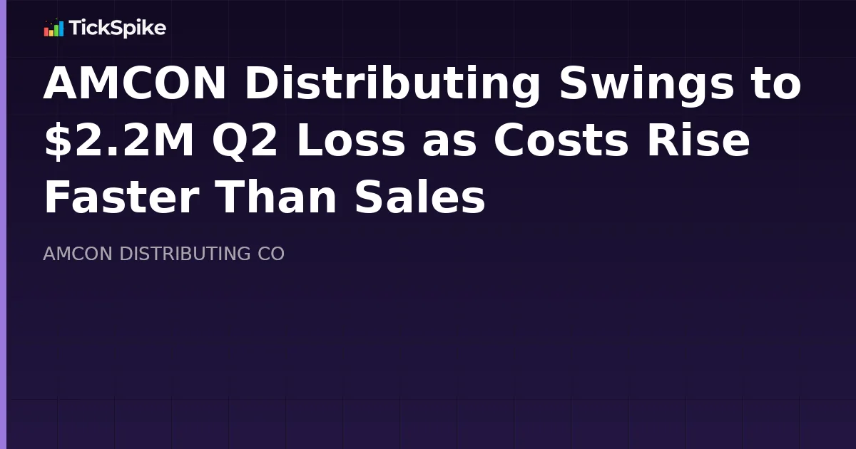 AMCON Distributing Swings to $2.2M Q2 Loss as Costs Rise Faster Than Sales