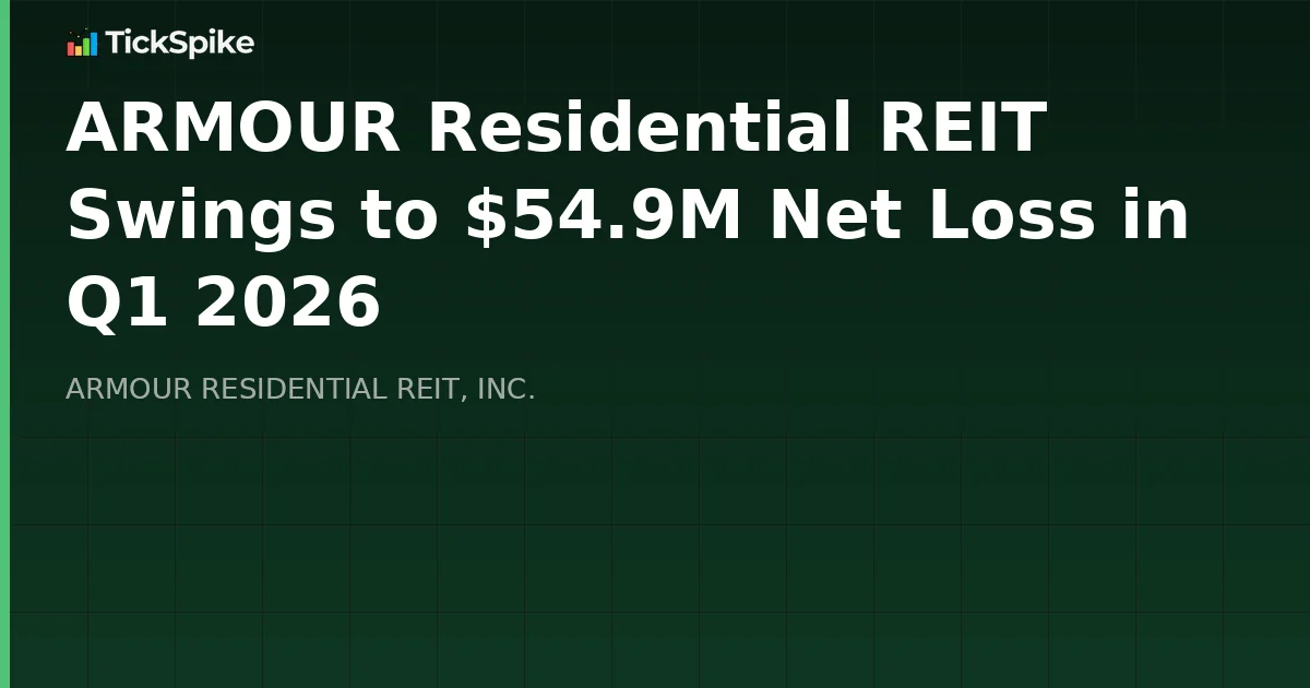 ARMOUR Residential REIT Swings to $54.9M Net Loss in Q1 2026