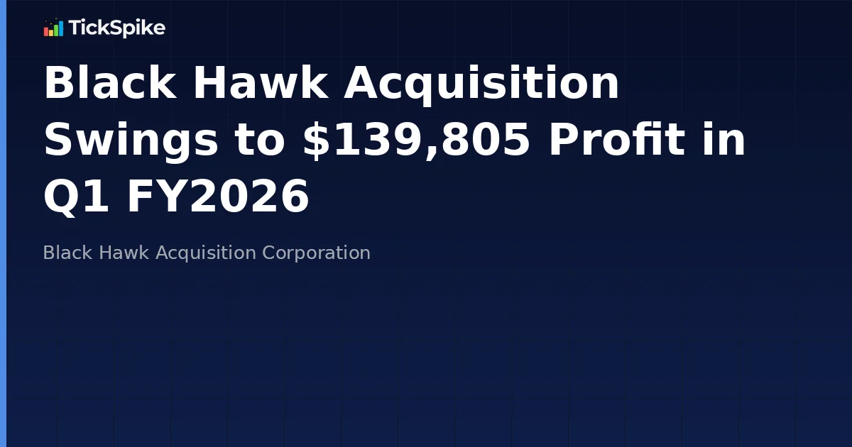 Black Hawk Acquisition Swings to $139,805 Profit in Q1 FY2026