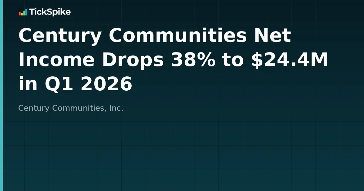 Century Communities Net Income Drops 38% to $24.4M in Q1 2026