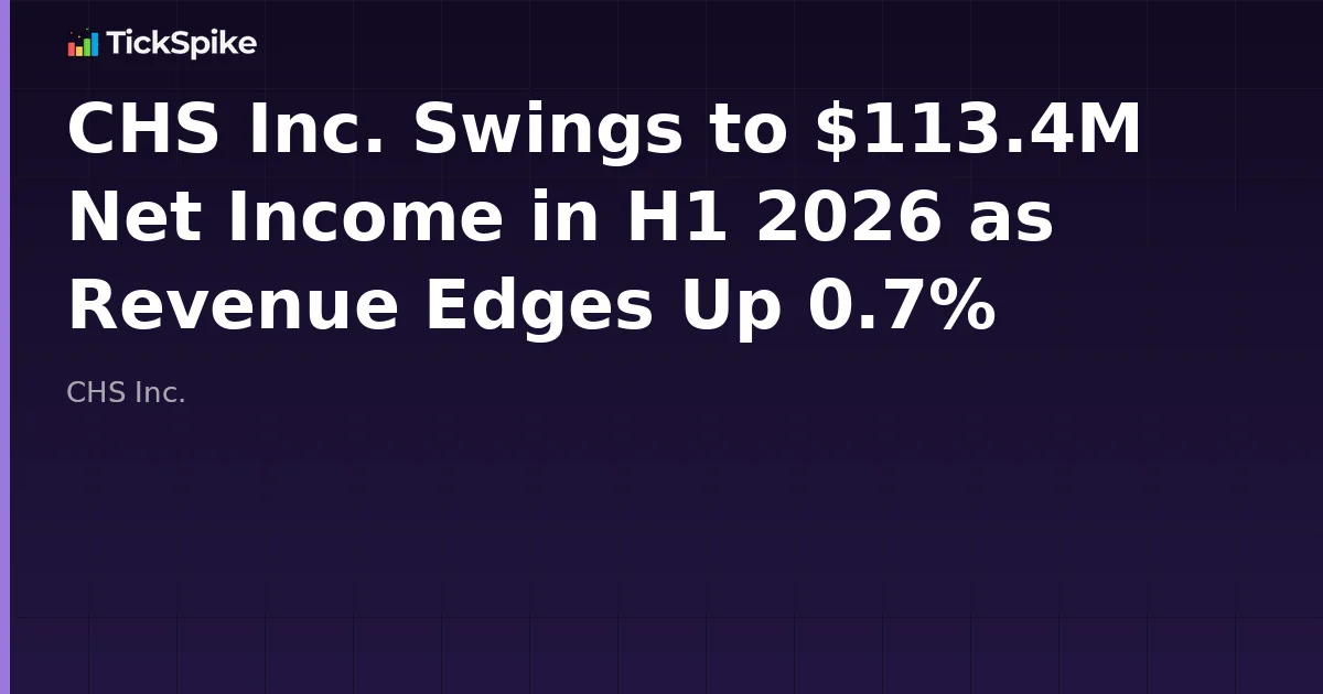 CHS Inc. Swings to $113.4M Net Income in H1 2026 as Revenue Edges Up 0.7%