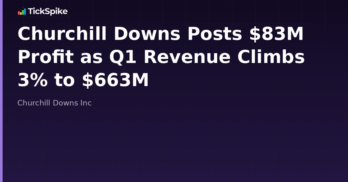Churchill Downs Posts $83M Profit as Q1 Revenue Climbs 3% to $663M