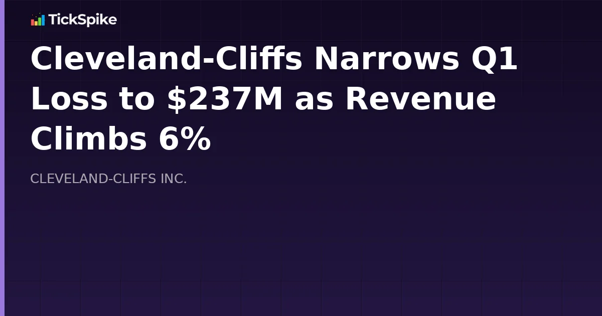 Cleveland-Cliffs Narrows Q1 Loss to $237M as Revenue Climbs 6%