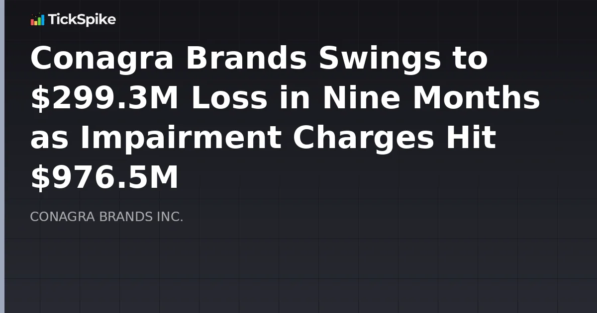 Conagra Brands Swings to $299.3M Loss in Nine Months as Impairment Charges Hit $976.5M