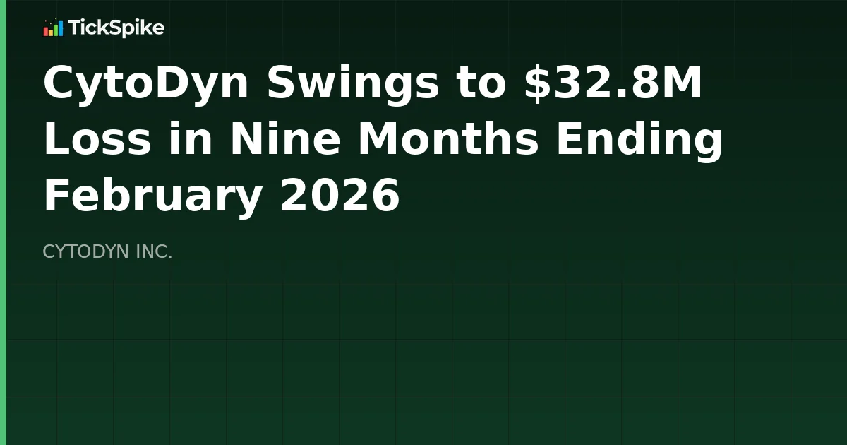 CytoDyn Swings to $32.8M Loss in Nine Months Ending February 2026