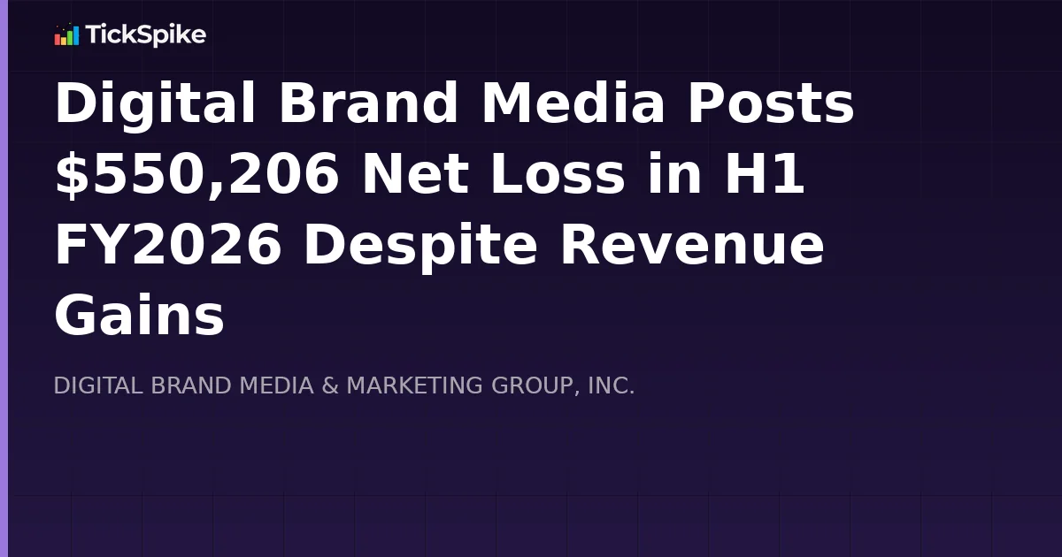 Digital Brand Media Posts $550,206 Net Loss in H1 FY2026 Despite Revenue Gains