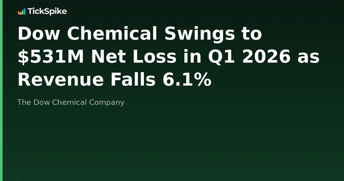 Dow Chemical Swings to $531M Net Loss in Q1 2026 as Revenue Falls 6.1%