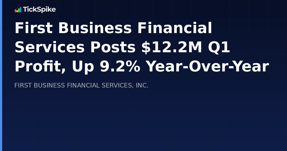 First Business Financial Services Posts $12.2M Q1 Profit, Up 9.2% Year-Over-Year