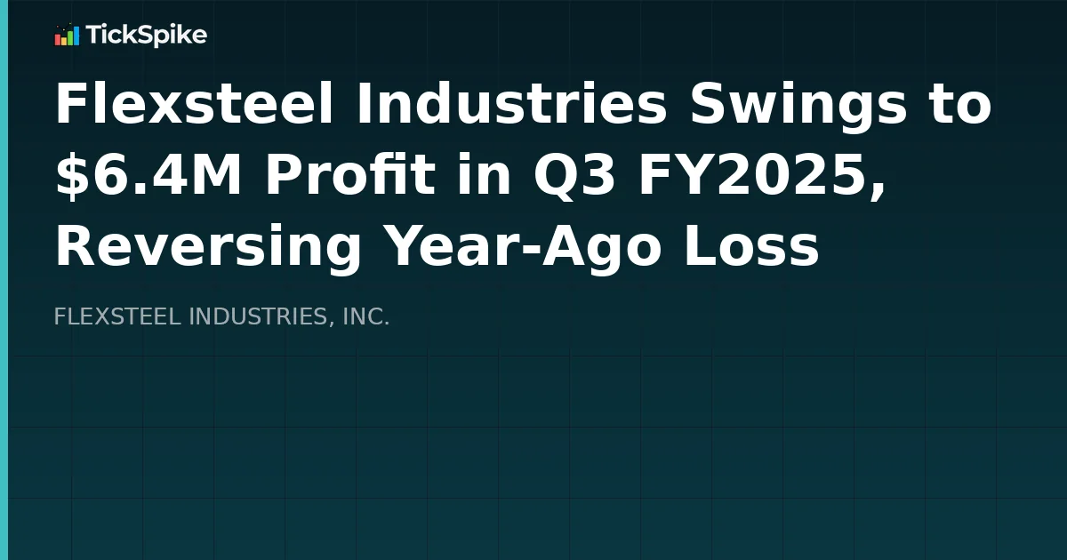 Flexsteel Industries Swings to $6.4M Profit in Q3 FY2025, Reversing Year-Ago Loss