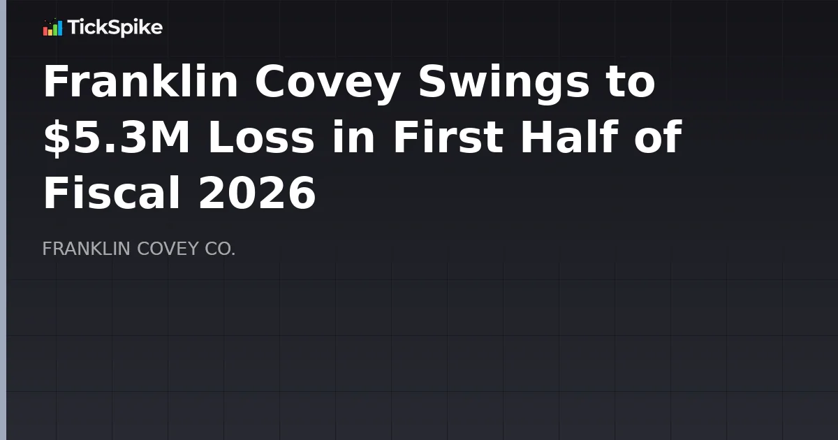 Franklin Covey Swings to $5.3M Loss in First Half of Fiscal 2026