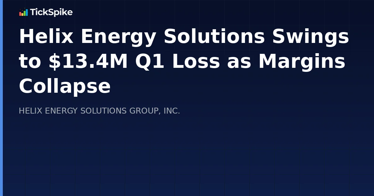 Helix Energy Solutions Swings to $13.4M Q1 Loss as Margins Collapse