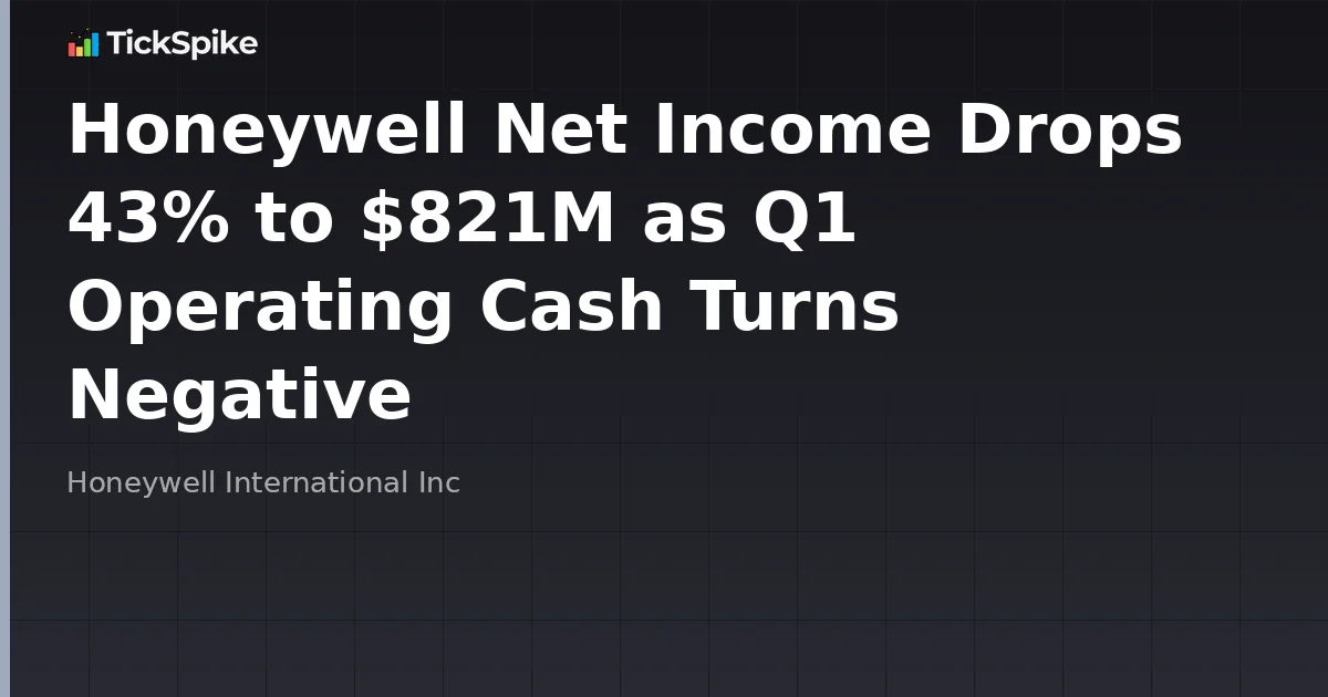 Honeywell Net Income Drops 43% to $821M as Q1 Operating Cash Turns Negative