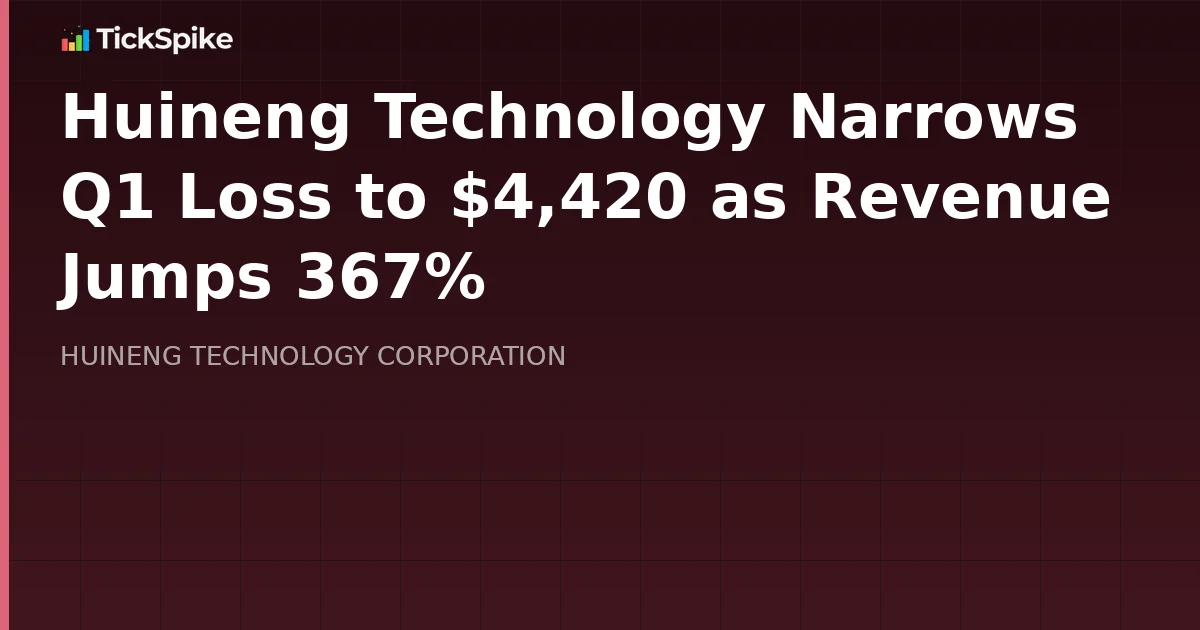 Huineng Technology Narrows Q1 Loss to $4,420 as Revenue Jumps 367%
