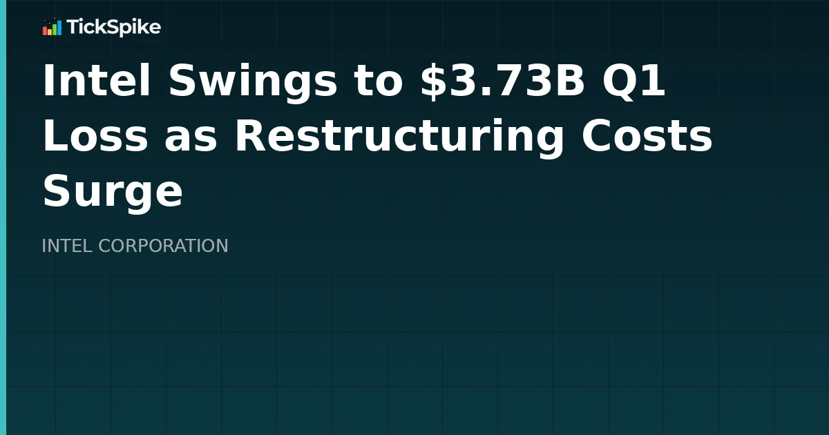 Intel Swings to $3.73B Q1 Loss as Restructuring Costs Surge