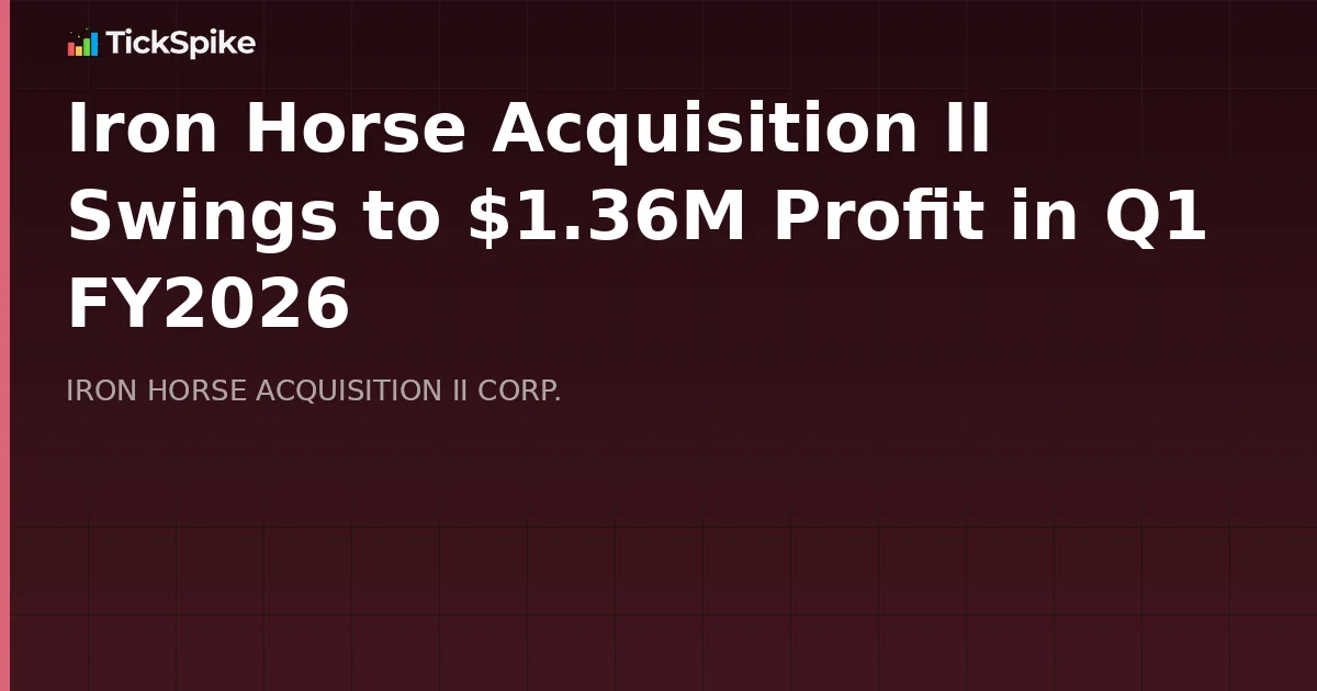 Iron Horse Acquisition II Swings to $1.36M Profit in Q1 FY2026
