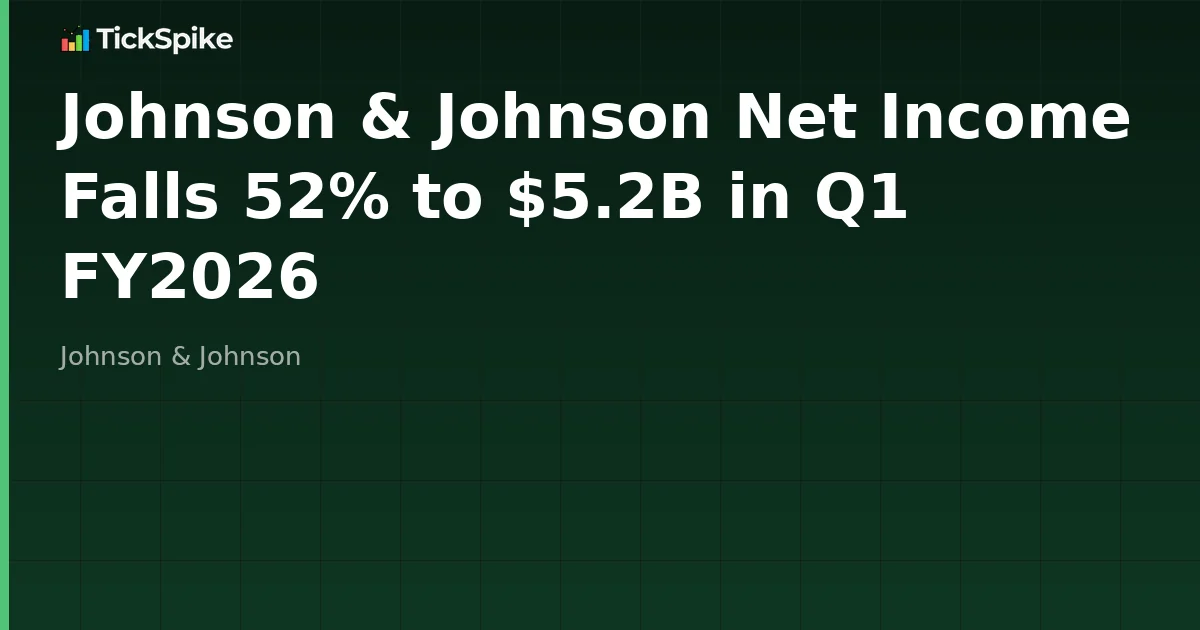 Johnson & Johnson Net Income Falls 52% to $5.2B in Q1 FY2026