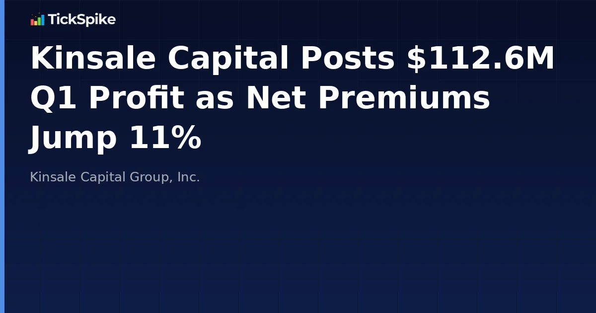 Kinsale Capital Posts $112.6M Q1 Profit as Net Premiums Jump 11%